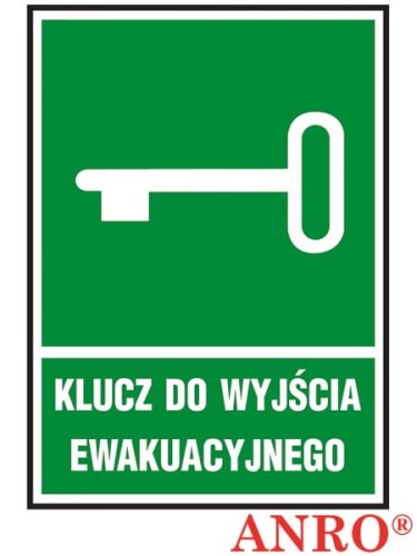 Znak ewakuacyjny „Klucz do wyjścia ewakuacyjnego”