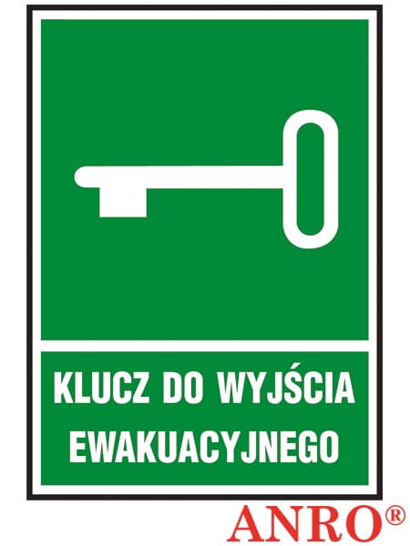 Znak ewakuacyjny „Klucz do wyjścia ewakuacyjnego”