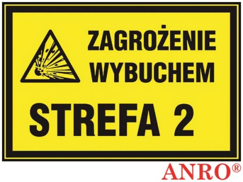 Znak uzupełniający - gaz „Zagrożenie wybuchem strefa 2”