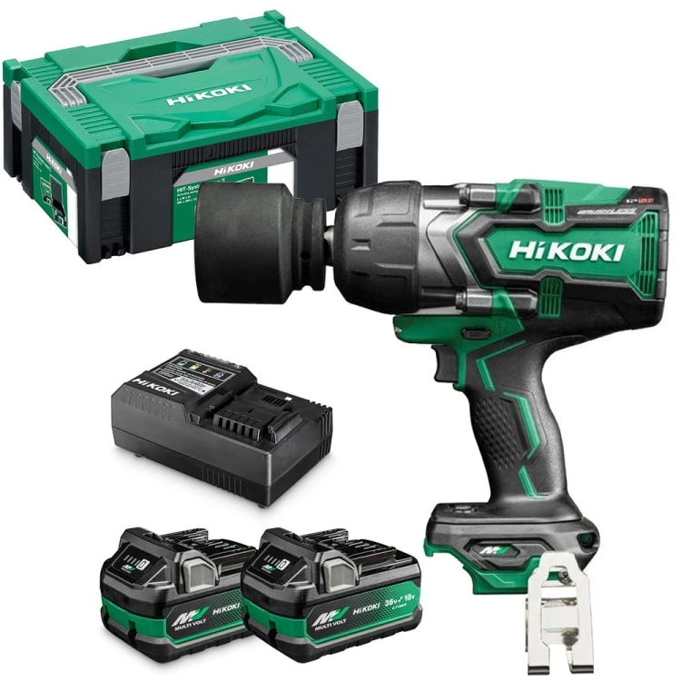 Akumulatorowy klucz udarowy 2x5Ah/2,5Ah, 18/36V, 1900Nm 4-biegi HiKOKI WR36DFWRZ