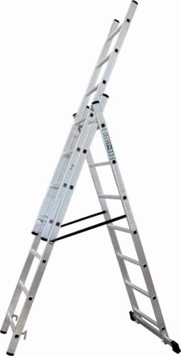 Drabina przemysłowa 150 kg 3 elementy 9 stopni aluminiowa STALCO
