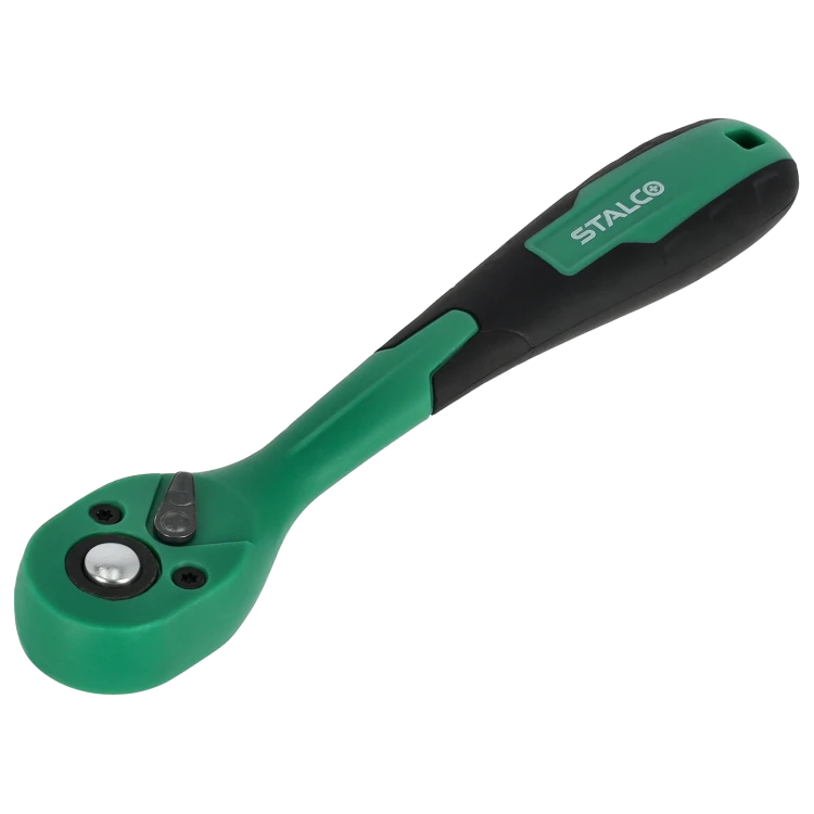 Grzechotka odgięta z powłoką kompozytową 1/4” 72 zęby 150 mm STALCO