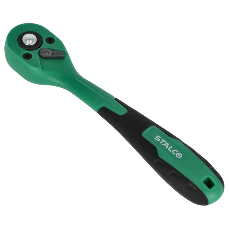 Grzechotka odgięta z powłoką kompozytową 1/4” 72 zęby 150 mm STALCO